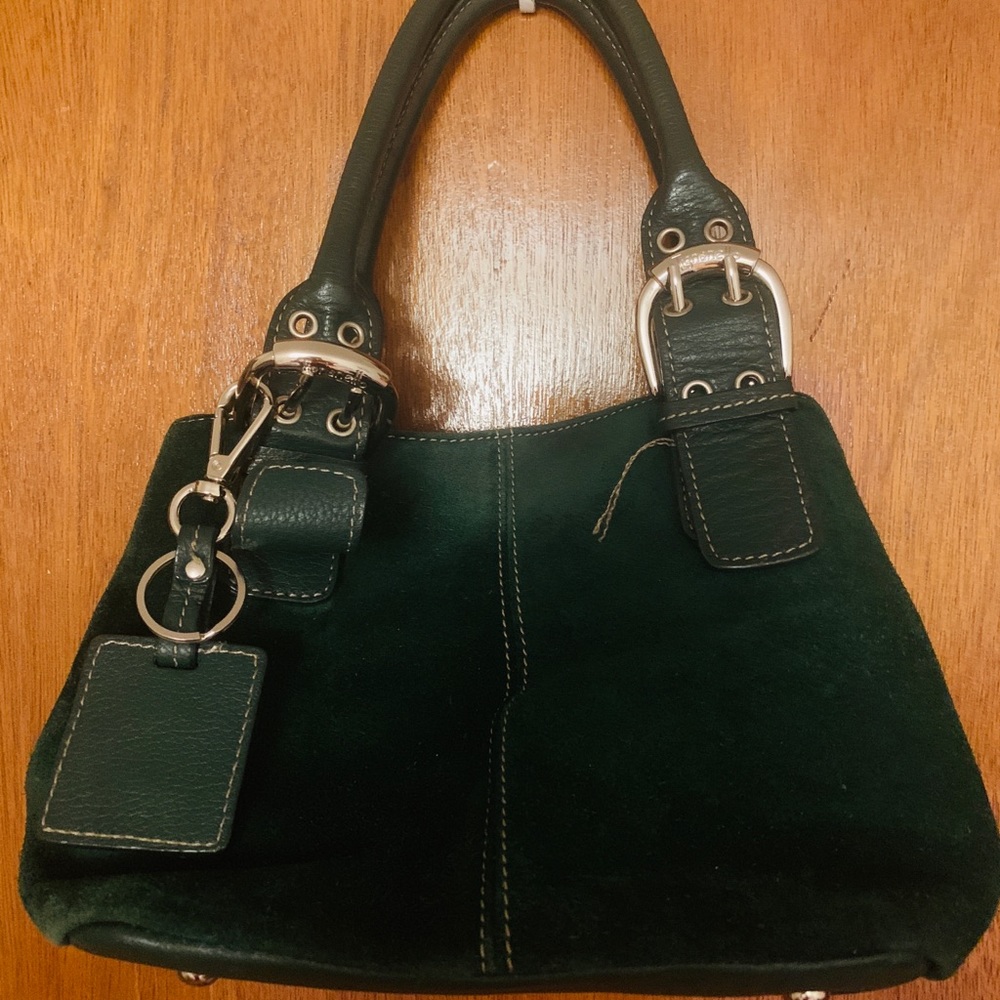 Super cute dark green hand bag